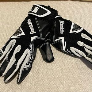 Franklin Black and White Batting Gloves